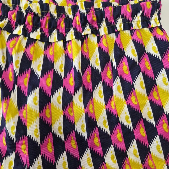 Anthropologie Pink Yellow Ikat Geometric Paperbag Waist Shorts OB1613131 Large - Picture 9 of 9